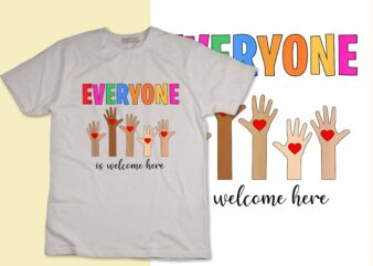 Everyone Is Welcome Here Idaho Teacher Fist Hand Support Tank Top