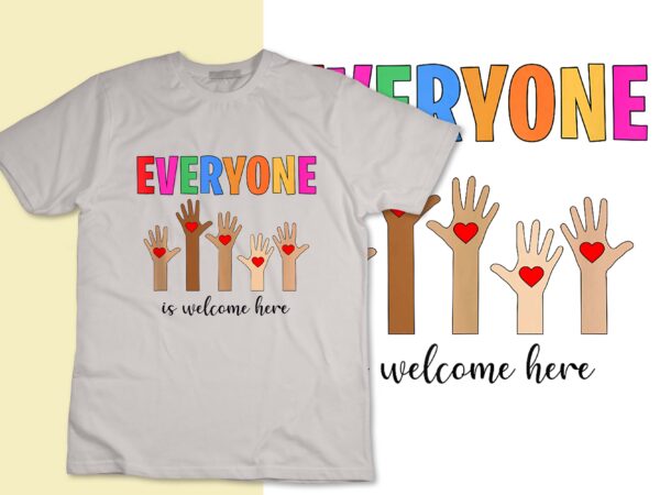 Everyone is welcome here idaho teacher fist hand support tank top vector clipart
