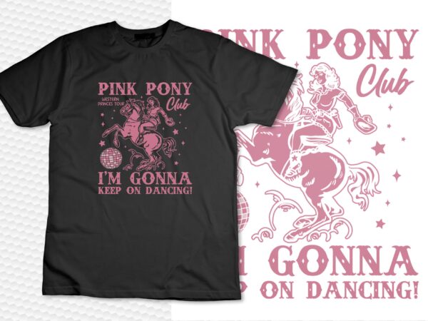 Pink pony club – retro cowgirl t-shirt for horse lovers design