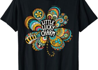 Boho Lucky Charm St. Patrick’s Day Retro Four Leaf Clover T-Shirt