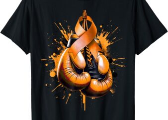 Boxing Glove Orange Ribbon Multiple Sclerosis Awareness T-Shirt