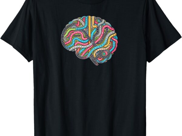 Brain map with roads. neuroplasticity t-shirt