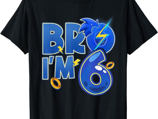 Bro i’m 6 birthday boy 6th matching hedgehog party t-shirt