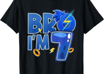 Bro I’m 7 Birthday Boy 7th Matching Hedgehog Party T-Shirt