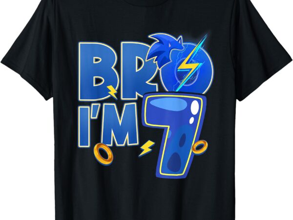 Bro i’m 7 birthday boy 7th matching hedgehog party t-shirt