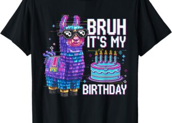 Bruh, Its My Birthday Liama Kids Boys Girls Party Bday T-Shirt