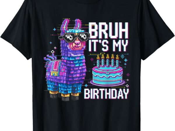 Bruh, its my birthday liama kids boys girls party bday t-shirt