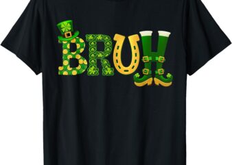 Bruh St Patricks Day shirts for Kids Boys Women Shamrock T-Shirt