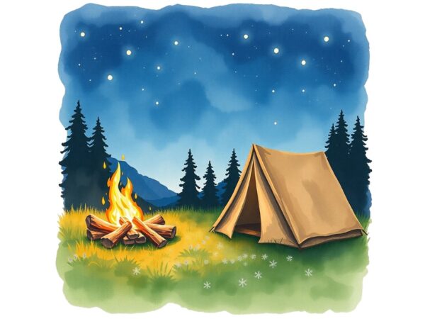 Trendy retro camping graphics t-shirt design jpeg & png design