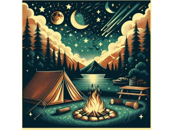 Trendy retro camping graphics t-shirt design jpeg & png designs – download instantly