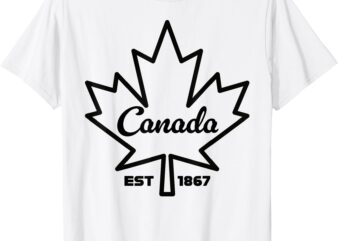 Canada Proud EST 1867 Maple Leaf Merch, No Tariffs Elbows Up T-Shirt