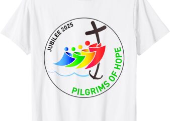 Catholic Jubilee 2025 Stained Glass Pilgrims Of Hope T-Shirt