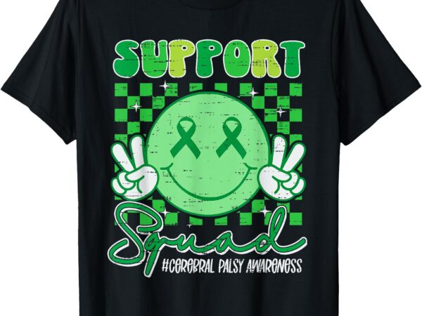 Cerebral palsy cp awareness smile face support crew squad t-shirt