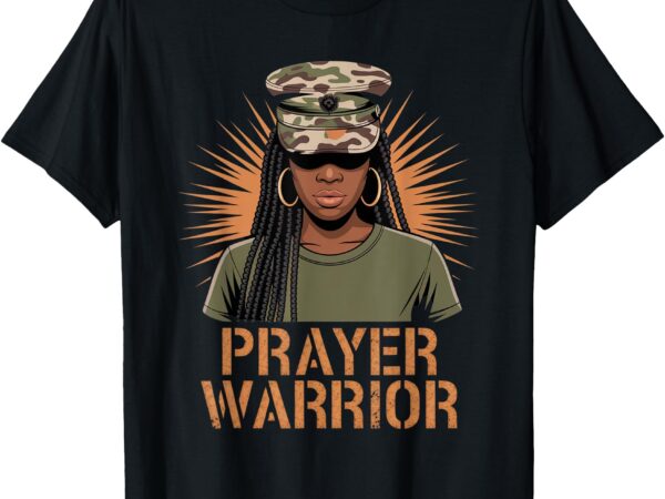 Christian camo girl women hat jesus god black prayer warrior t-shirt