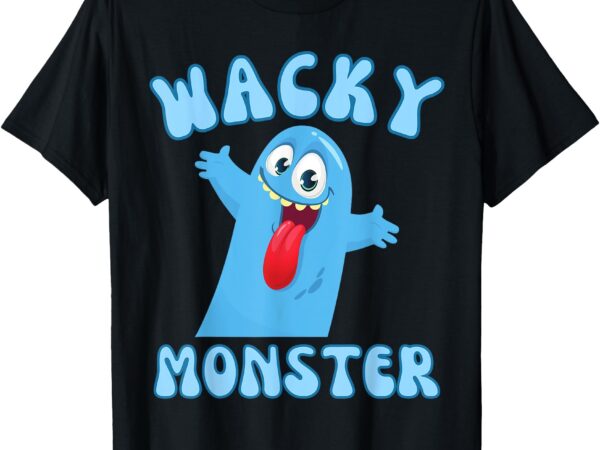 Classic wacky monster shirt. blue funny monster t-shirt