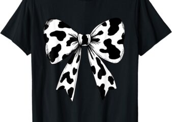 Cow Print Coquette Bow Family Matching Women Girl T-Shirt