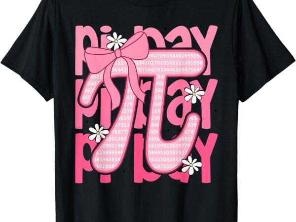 Cute math art pink pi day pi math coquette 3.14 teacher t-shirt