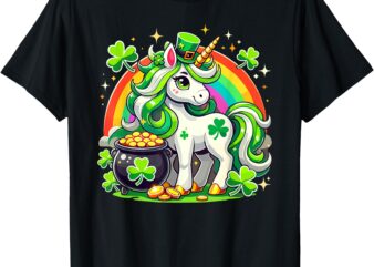 Cute Unicorn Lepricorn Outfit Toddler Girls St Patricks Day T-Shirt