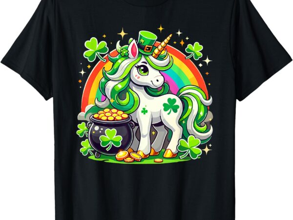 Cute unicorn lepricorn outfit toddler girls st patricks day t-shirt