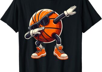 Dabbing Basketball Ball with Sunglasses Funny Basketball T-Shirt