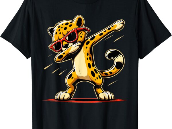 Dabbing cheetah sunglasses animal t-shirt