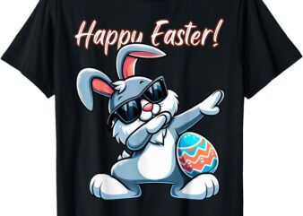 Dabbing Rabbit Easter Eggs Dab Boys Girls Kids Bunny T-Shirt