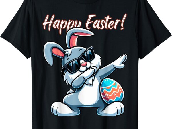 Dabbing rabbit easter eggs dab boys girls kids bunny t-shirt