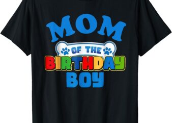 Dad And Mom Of The Birthday Boy Dog Family Party Decorations T-Shirt