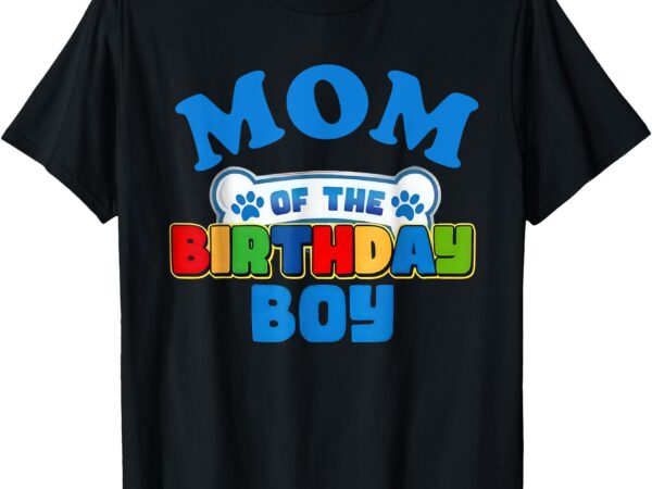 Dad and mom of the birthday boy dog family party decorations t-shirt