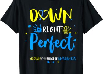 Down Right Perfect Down Syndrome Awareness Ribbon T-Shirt