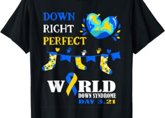 Down Right Perfect World Down Syndrome Awareness Day 2025 T-Shirt