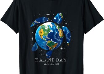 Earth Day 2025 Save Earth Sea Turtle Art Save the Planet T-Shirt