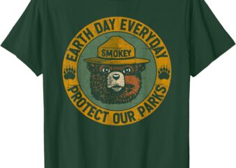 Earth Day Everyday Protect Our Parks Bear Vintage T-Shirt