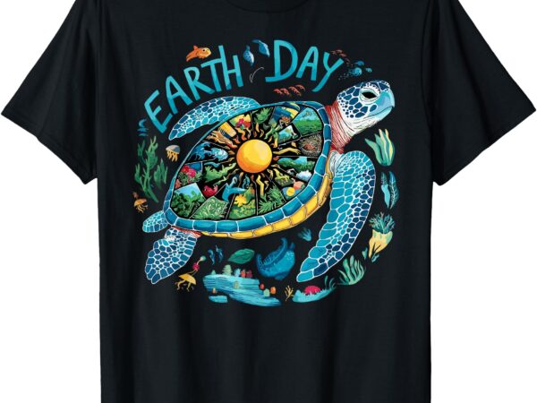 Earth day shirt sea turtle save the planet women men natural t-shirt