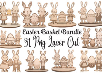 Easter Basket Bundle T-shirt Laser Cut Easter Basket Bundle Png Laser Cut