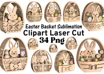 Easter basket sublimation clipart laser cut t-shirt easter basket sublimation clipart laser cut png