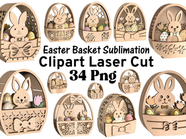 Easter basket sublimation clipart laser cut t-shirt easter basket sublimation clipart laser cut png