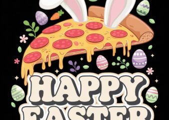 Easter Bunny Pizza Slice Graphic – Cheesy Pepperoni