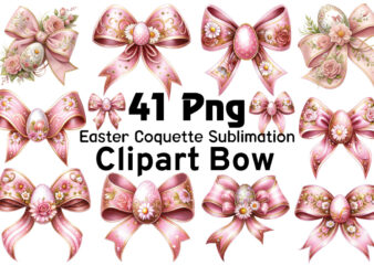 Easter coquette sublimation clipart bow png