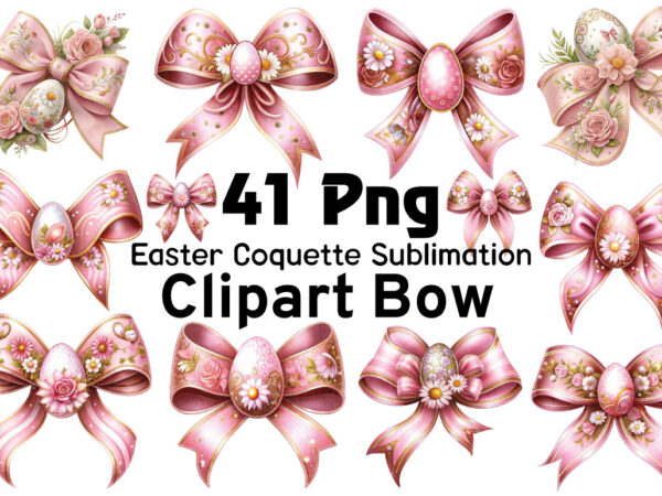 Easter coquette sublimation clipart bow png vector clipart