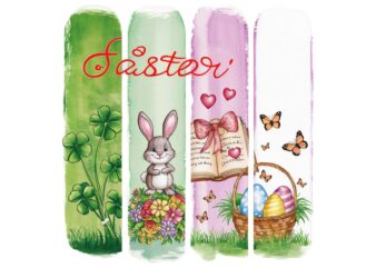 Watercolour Easter Sunday Bunny Rabbit Retro Illustration T-shirt design