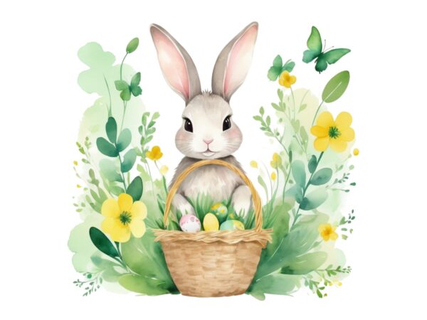 Trendy retro easter sunday bunny rabbit graphics t-shirt design jpeg & png design