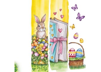 Colourful Vintage Easter Sunday Bunny Rabbit t-shirt design