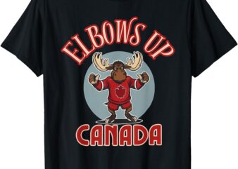 Elbows Up Canada Defiant Moose Canada Hockey Jersey T-Shirt