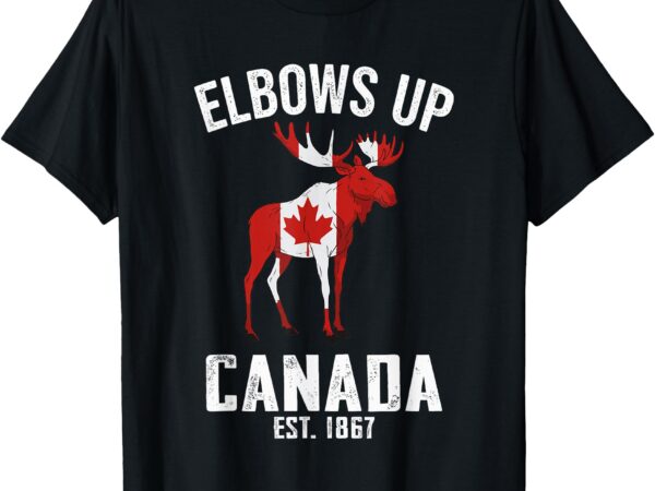 Elbows up canada est 1867 moose canadian men women canada t-shirt