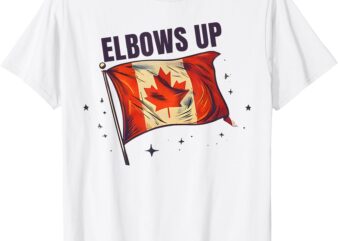 Elbows Up Canada Strong and Free Proud Canadian Retro T-Shirt