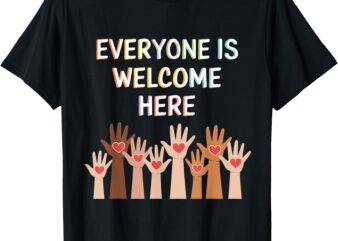 Everyone Is Welcome Here Idaho Teacher Support 2025 T-Shirt