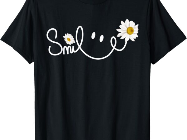 Floral daisy smile face daisy flower smile daisy women’s tee t-shirt