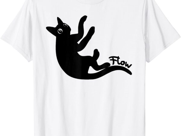 Flow black cat t-shirt