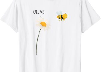 Flower and Pollinating Bee funny design T-Shirt